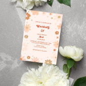 Unieke retro  70s bruiloft kaart