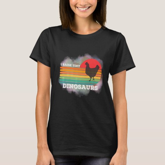 Unieke Retro 70s Sunset I Raise Tiny Chickens T-shirt (Voorkant)
