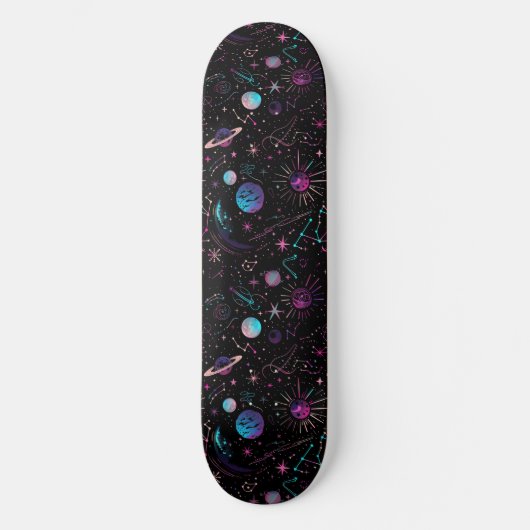 Unieke Retro 80s Astrologie Design Skateboard (Voorkant)