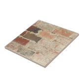 Unieke retro  bakstenen decor natuurlijke textuur tegeltje (Zijkant)
