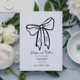 Unieke Retro Bow Bewaar de Datum Uitnodiging