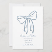 Unieke Retro Dusty Blue Save the Date Uitnodiging (Voorkant)