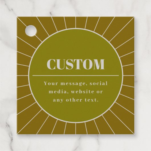 Unieke Retro geïnspireerde bewerkbare ontwerp Sjab Bedankjes Labels (Voorkant)