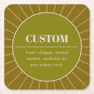 Unieke Retro geïnspireerde bewerkbare ontwerp Sjab Kartonnen Onderzetters