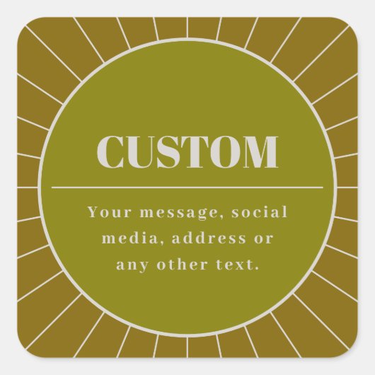 Unieke Retro geïnspireerde bewerkbare ontwerp Sjab Vierkante Sticker (Voorkant)