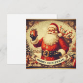 Unieke retro illustratie Sinterklaas Feestdagenkaart (Voorkant / Achterkant)