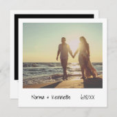 Unieke Retro Instant Photo Rehearsal Dinner Kaart (Voorkant / Achterkant)