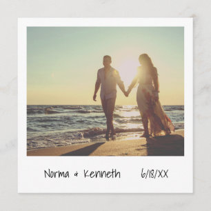 Unieke Retro Instant Photo Rehearsal Dinner Kaart