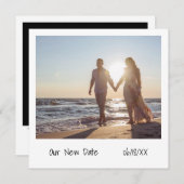 Unieke Retro Instant Photo Wedding Postponement Aankondiging (Voorkant / Achterkant)