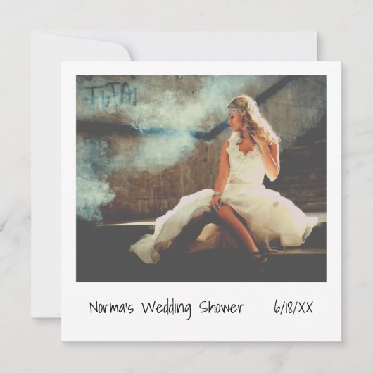 Unieke Retro Instant Photo Wedding Shower Kaart (Voorkant)