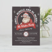 Unieke Retro Santa Jingle en Mingle Christmas Kaart (Staand voorkant)