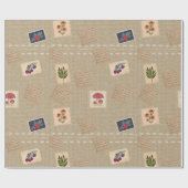 Unieke Retro stempels Cadeaupapier (Vlak)