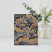 Unieke  retro stijl Briefkaart van een Vocano (Staand voorkant)