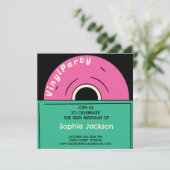 Unieke  Retro Vinyl Verjaardagsfeestje Kaart (Staand voorkant)