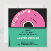 Unieke  Retro Vinyl Verjaardagsfeestje Kaart (Voorkant)