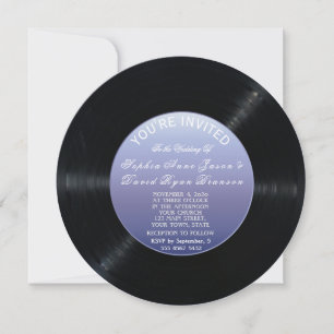 Unieke Retro Vinylplaat Huwelijksuitnodiging Kaart