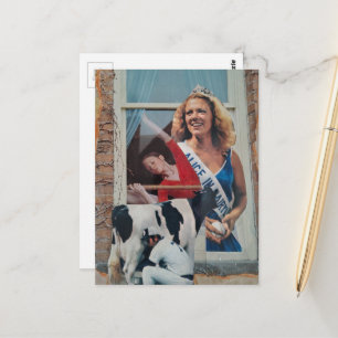 Unieke Retro Zuivelprinses Alice Collage Briefkaart