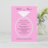Unieke Ring Bruidsdouche uitnodiging op Roze (Staand voorkant)