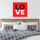 Unieke rode achtergrond liefde Romance Canvas Afdruk (Insitu (Slaapkamer))