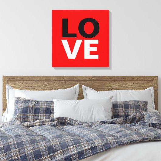 Unieke rode achtergrond liefde Romance Canvas Afdruk (Insitu (Slaapkamer))