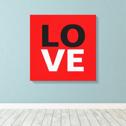 Unieke rode achtergrond liefde Romance Canvas Afdruk (Insitu (Houten vloer))