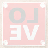 Unieke rode achtergrond liefde Romance Glazen Onderzetter (Achterkant)