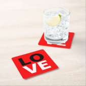 Unieke rode achtergrond liefde Romance Kartonnen Onderzetters (Insitu)