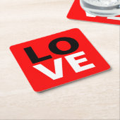 Unieke rode achtergrond liefde Romance Kartonnen Onderzetters (Schuin)