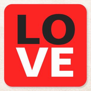 Unieke rode achtergrond liefde Romance Kartonnen Onderzetters