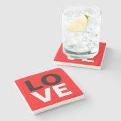 Unieke rode achtergrond liefde Romance Stenen Onderzetter (Zijkant)