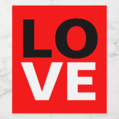 Unieke rode achtergrond liefde Romance Wijn Etiket (Enkel label)