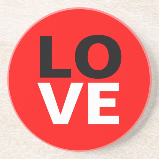 Unieke rode achtergrond liefde Romance Zandsteen Onderzetter (Voorkant)