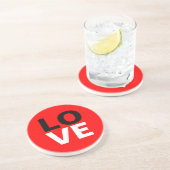 Unieke rode achtergrond liefde Romance Zandsteen Onderzetter (Zijkant)