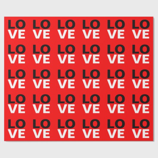 Unieke Rode Achtergrond Liefdesromance Cadeaupapier (Vlak)