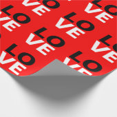 Unieke Rode Achtergrond Liefdesromance Cadeaupapier (Hoek)