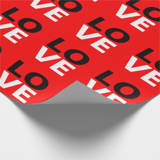 Unieke Rode Achtergrond Liefdesromance Cadeaupapier (Hoek)