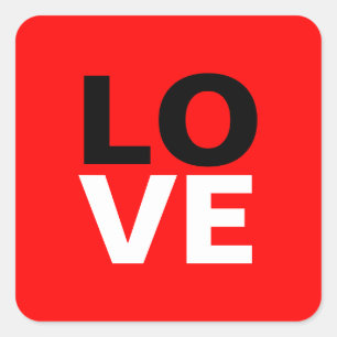 Unieke rode achtergrond liefdesromantiek vierkante sticker