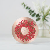 Unieke rode bessen krans Uw Logo gaat hier Feestdagenkaart (Staand voorkant)