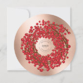 Unieke rode bessen krans Uw Logo gaat hier Feestdagenkaart (Voorkant)