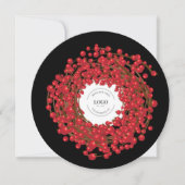 Unieke rode bessen krans Uw Logo gaat hier Hol Feestdagenkaart (Voorkant)