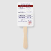 Unieke rode bestemming bruiloft paspoort programma handwaaier (Achterkant)