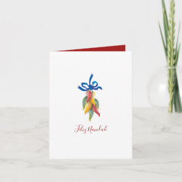 Unieke rode en groene watercolor Kerstmis Feestdagen Kaart