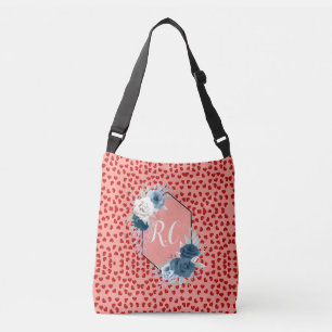 unieke rode harten op roze en patroon Aangepast Crossbody Tas