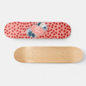unieke rode harten op roze en patroon Aangepast Persoonlijk Skateboard (Horizontaal)