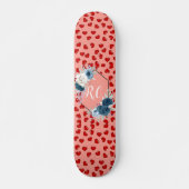 unieke rode harten op roze en patroon Aangepast Persoonlijk Skateboard (Voorkant)