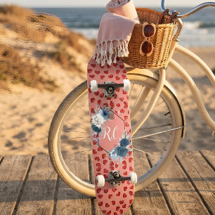 unieke Rode harten op roze en patroon Aangepast Persoonlijk Skateboard