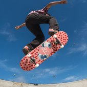 unieke Rode harten op roze en patroon Aangepast Persoonlijk Skateboard