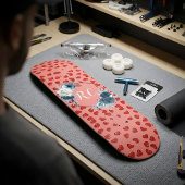 unieke Rode harten op roze en patroon Aangepast Persoonlijk Skateboard