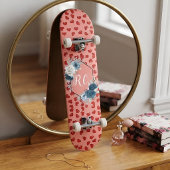 unieke Rode harten op roze en patroon Aangepast Persoonlijk Skateboard