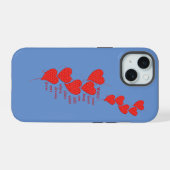 Unieke rode hartslag iPhone 15 case (Achterkant horizontaal)